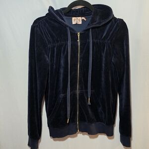 Juicy Couture Velour Full Zip Hoodie Fall In Love With Juicy Tree Metallic, sz L